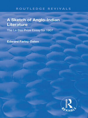 cover image of A Sketch of Anglo-Indian Literature